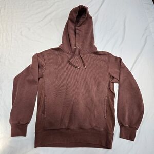 Uniqlo U Light Maroon Made In Vietnam Cotton Bland Pullover Hoodie Sweatshirt